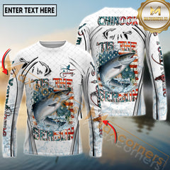 Maxcorners Saltwater Fishing Aggressive Splash Design Personalized Name, Team Name 3D Long Sleeve Shirt