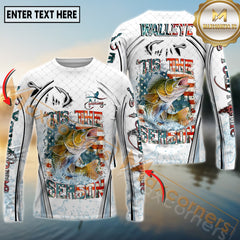Maxcorners Freshwater Fishing Aggressive Splash Design Personalized Name, Team Name 3D Long Sleeve Shirt