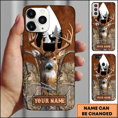 Maxcorners Deer Hunting Mountain Forest Arch Camo Personalized Name Phone Case - Grass Brown