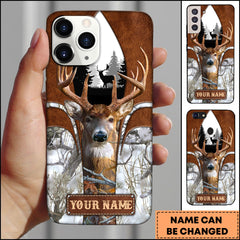 Maxcorners Deer Hunting Mountain Forest Arch Camo Personalized Name Phone Case - White
