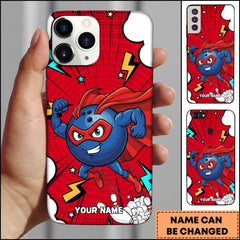 Maxcorners Superhero Bowling Ball Comic Style Premium Personalized Name Phone Case