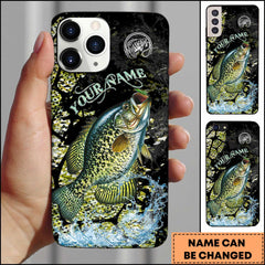 Maxcorners Fishing Jumping Crappie Splash Art Personalized Name Phone Case