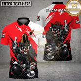 Maxcorners Bowling Shirt Wild Boar Power Strike Graphic Multicolor Options Personalized Name, Team Name 3D Shirt (4 Colors)