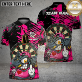 Maxcorners Darts Shirt Street Art Monster Character Dartboard Design Multicolor Options Personalized Name, Team Name 3D Shirt (4 Colors)
