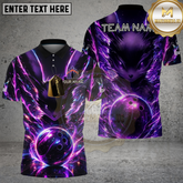 Maxcorners Electric Cosmic Fox Bowling Multicolor Options Personalized Name, Team Name 3D Shirt (4 Colors)