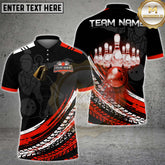 Maxcorners Bowling Strike Power Pins Motion Multicolor Options Personalized Name, Team Name 3D Shirt (6 Colors)