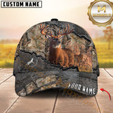 Maxcorners Deer Hunting Metal Armor Forest Scene Multicolor Options Personalized Name 3D Cap
