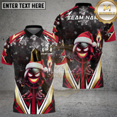 Maxcorners Bowling Santa Fire Strike Multicolor Options Personalized Name, Team Name 3D Shirt (4 Colors)