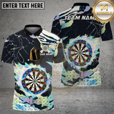 Maxcorners Darts Flaming Board Heat Effect Multicolor Options Personalized Name, Team Name 3D Shirt (4 Colors)