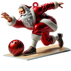 Maxcorners Santa Bowling, Personalize Bowling Ornament, Christmas Gift For Bowling Lovers