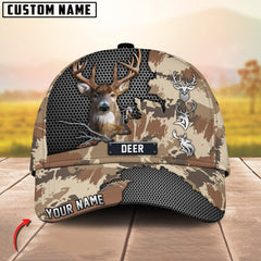 Maxcorners Deer Hunting Camo Mesh Breakthrough Design Personalized Name 3D Cap (Deer/Moose/Turkey/Boar)
