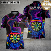 Maxcorners Neon Happy Dartboard Character Star Glow Multicolor Options Personalized Name, Team Name 3D Shirt (4 Colors)