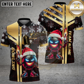 Maxcorners Bowling Santa Flame Gold Black Multicolor Options Personalized Name, Team Name 3D Shirt (4 Colors)