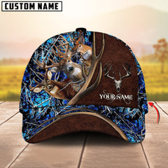 Maxcorners Deer Hunting Camo Antler Skull Multicolor Options Personalized Name 3D Cap