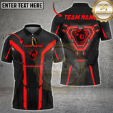 Maxcorners Cyber Billiard 8 Ball Armor Neon Panels Multicolor Options Personalized Name, Team Name 3D Shirt (4 Colors)