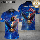 Maxcorners Billiard Eagle 9 Ball Lightning Multicolor Options Personalized Name, Team Name 3D Shirt (4 Colors)