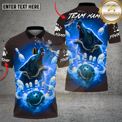 Maxcorners Bowling Fire Wolf Inferno Power Multi Options Personalized Name, Team Name Unisex 3D Shirt (4 Colors)