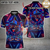 Maxcorners Bowling Cyber Neon Bowling Graffiti Style Multi Options Personalized Name, Team Name Unisex 3D Shirt (4 Colors)