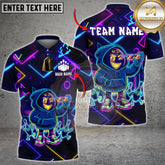 Maxcorners Bowling Neon Hoodie Cartoon Bowling Street Style Multi Options Personalized Name, Team Name Unisex 3D Shirt (4 Colors)