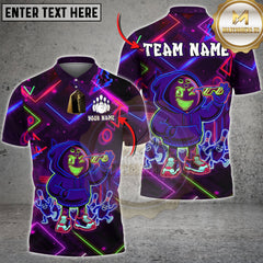 Maxcorners Bowling Neon Hoodie Cartoon Bowling Street Style Multi Options Personalized Name, Team Name Unisex 3D Shirt (4 Colors)