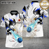 Maxcorners Bowling Eagle Power Strike Bowling Ball Dynamic Style Multi Options Personalized Name, Team Name Unisex 3D Shirt (4 Colors)