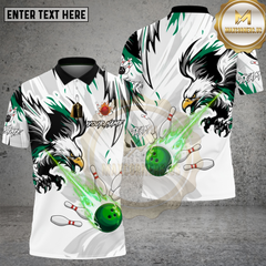 Maxcorners Bowling Eagle Power Strike Bowling Ball Dynamic Style Multi Options Personalized Name, Team Name Unisex 3D Shirt (4 Colors)