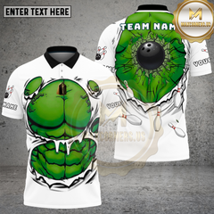 Maxcorners Bowling Hulk Power Muscle Bowling Strike Comic Style Multi Options Personalized Name, Team Name Unisex 3D Shirt