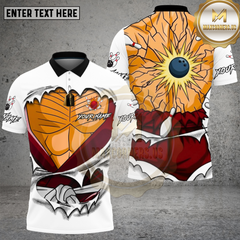 Maxcorners Bowling Super Saiyan Power Burst Anime Style Multi Options Personalized Name, Team Name Unisex 3D Shirt