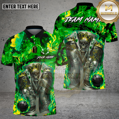 Maxcorners Bowling Royal Skull King Queen Casino Art Multi Options Personalized Name, Team Name Unisex 3D Shirt (4 Colors)
