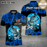 Maxcorners Bowling Funny Skeleton Toilet Humor Art Multi Options Personalized Name, Team Name Unisex 3D Shirt (4 Colors)