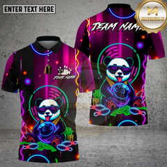 Maxcorners Bowling Neon Panda Money Style Multi Options Personalized Name, Team Name Unisex 3D Shirt (4 Colors)