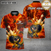 Maxcorners Bowling Thunder Scorpion Strike Multi Options Personalized Name, Team Name Unisex 3D Shirt (4 Colors)