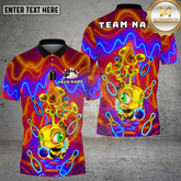 Maxcorners Bowling Neon Bee Psychedelic Art Multi Options Personalized Name, Team Name Unisex 3D Shirt (4 Colors)