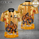 Maxcorners Bowling Autumn Bigfoot Turkey Fun Multi Options Personalized Name, Team Name Unisex 3D Shirt (4 Colors)
