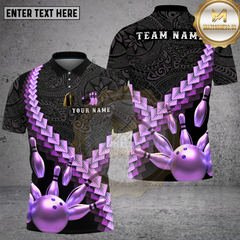 Maxcorners Bowling Golden Strike Chevron Style Multi Options Personalized Name, Team Name Unisex 3D Shirt (4 Colors)