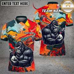 Maxcorners Bigfoot Swing Golf Polo Shirt, Custom Name & Team Name Golf 3D Shirts