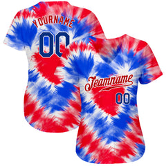 Maxcorners Custom White Red-Royal 3D American Flag Premium Baseball Jersey LM0210