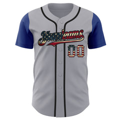 Maxcorners Custom Black Olive Camo USA Flag-City Cream Premium Baseball Jersey LM0210