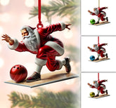 Maxcorners Santa Bowling, Personalize Bowling Ornament, Christmas Gift For Bowling Lovers