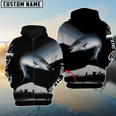 Maxcorners Chinook Salmon Fishing Customize Name 3D Shirts