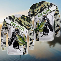 Maxcorners Customized Name Crappie Fishing Fish Reaper 3D Shirts