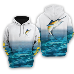 Maxcorners Blue Marlin Customize Name 3D Hoodie