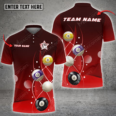 Maxcorners Billiards Ball Light Ray Personalized Name, Team Name Unisex Shirt ( Multicolor Options )