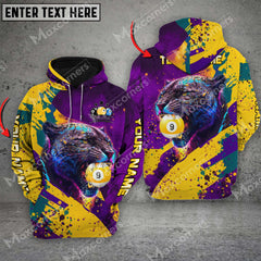 Maxcorners Billiards Ball 8,9,10 Leopard Colors Personalized Name, Team Name Hoodie