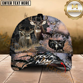 Maxcorners Hunting Leather Patch Ripped Style 3D Personalized Name 3D Cap (Deer/Moose/Boar/Bear)