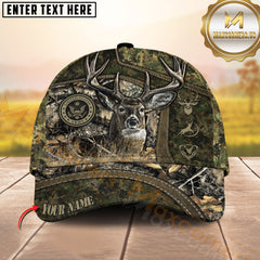 Maxcorners Hunting Buck Soldier Camo Cap Camouflage Design Personalized Name 3D Cap (4 style)