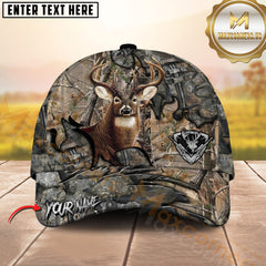 Maxcorners Deer Hunting Rustic Gear Camo Iron Plates Custom Name 3D Cap (6 colors)