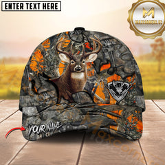 Maxcorners Deer Hunting Rustic Gear Camo Iron Plates Custom Name 3D Cap (6 colors)
