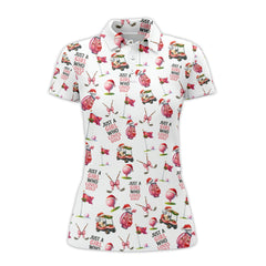 Maxcorners Womens Golf Polo, Pink Golf Shirt, Pattern Golf Shirt For Men, Funny Christmas Golf Shirt