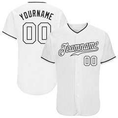 Maxcorners Custom White White-Black Authentic Baseball Jersey
LM0609